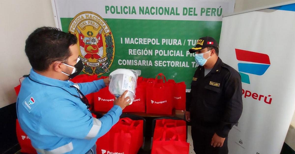 Petroperú entregó 50 kits de bioseguridad a comisaría de Talara