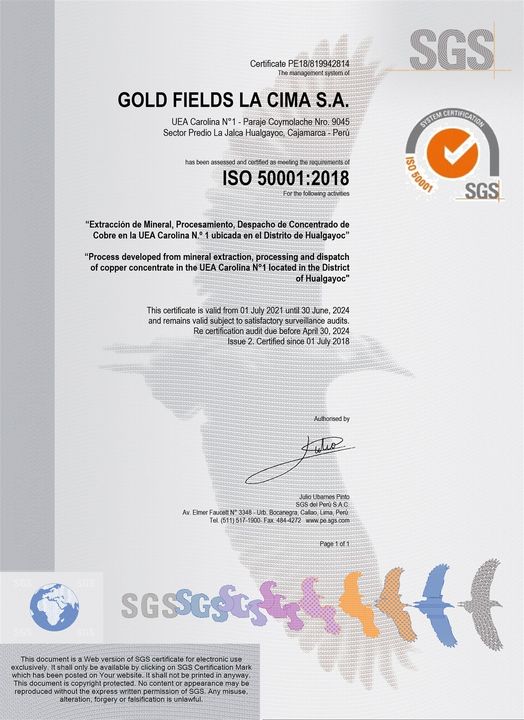 Certificación Gold Fields